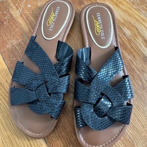 Kenneth Cole Black Woven Sandals